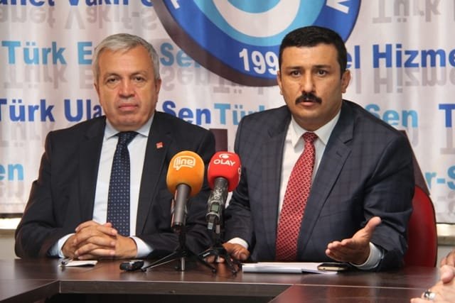 CHP İL BAŞKANI ŞADİ ÖZDEMİR VE KAMU SEN İL TEMSİLCİSİ SELÇUK TÜRKOĞLU