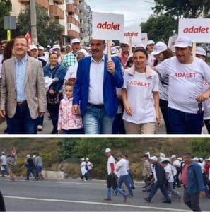 CHP MUDANYA BURSA YÜRÜYÜŞ, HAYRİ TÜRKYILMAZ, NURHAYAT ALTACA KAYIŞOĞLU
