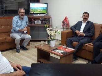HDP ADAYLARI MEHMET EMİN ADIYAMAN VE ADNAN ŞAHİEN İLE HDP İL BAŞKANI YÜKSEL AKGÜN VE RESUL BAYKARA