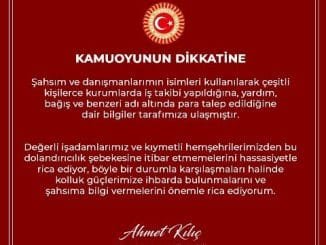 AHMET KILIÇ DOLANDIRICILAR DUYURU