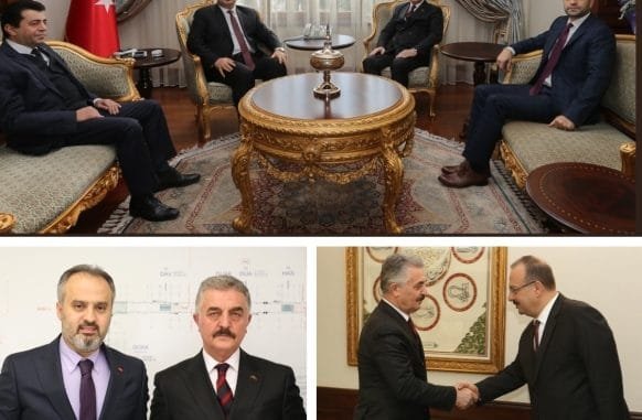 MHP GENEL SEKRETERİ İSMET BÜYÜKATAMAN VALİ YAKUP CANBOLAT BÜYÜKŞEHİR BELEDİYE BAŞKANI ALİNUR AKTAŞ