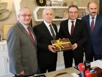 NECATİ ŞAHİN VE UFUK AY NİLÜFER BELEDİYE BAŞKANI MUSTAFA BOZBEY ZİYARETİ