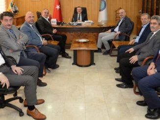 ZAFER IŞIK MEHMET UĞUR SERTASLAN BEKİR AYDIN REKTÖR PROF DR AHMET SAİM KILAVUZ ZİYARETİ