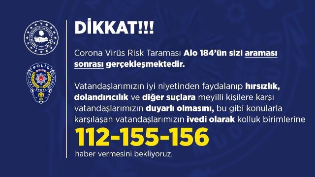 KORONOVİRÜS DOLANDIRICILARI UYARISI KORONOVİRÜS DOLANDIRICILARI UYARISI