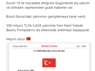 MUSTAFA VARANK PAYLAŞIMI BOSCH YATIRIMI