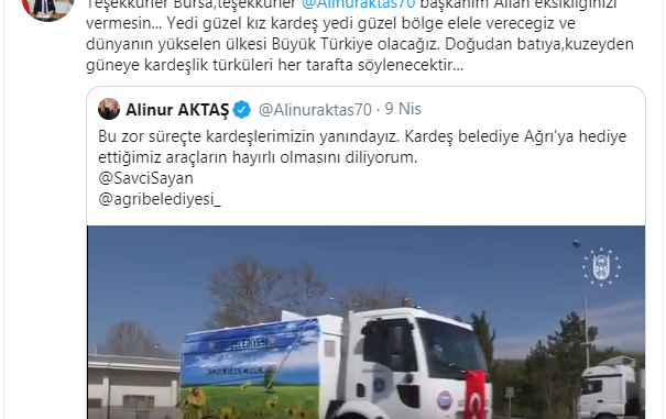 AĞRI BELEDİYE BAŞKANI SAVCI SAYAN BURSAYA TEŞEKKÜR