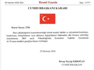 CUMHURBAŞKANLIĞI KARARNAMESi BURSANIN iKiNCi TIP FAKÜLMTESi KARARI