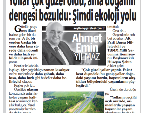EKOLOJİ KÖPRÜSÜ MAYIS YAZI KUPÜRÜ
