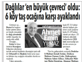 HARMANCIK DUTLUCA KOYLULERIN CEVRECI MUCADELESI