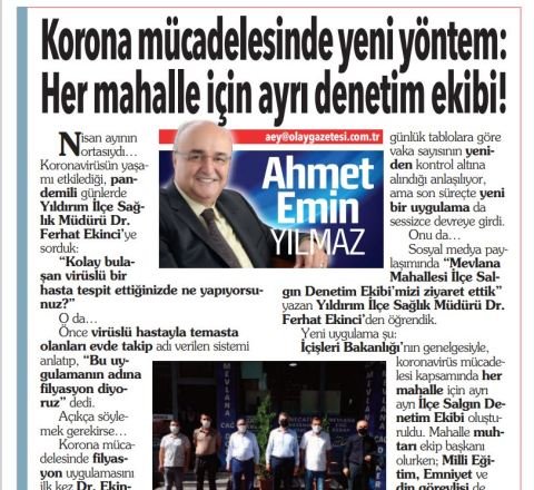 KORONAViRUS MUCADELESiNDE HER MAHALLEYE DENETiM EKiBi