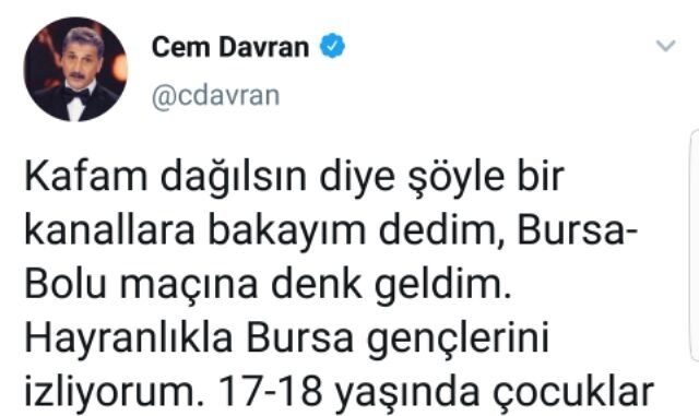 CEM DAVRAN TWITTER PAYLASIMI CEM DAVRAN TWITTER PAYLASIMI