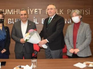 GELECEK PARTiSi iL BASKANI ALPASLAN YILDIZIN CHP iL BASKANI iSMET KARACA ZiYARETi