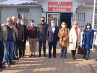 CHP IL BASKANI ISMET KARACA VE INEGOL AKHISAR MUHTARI OKTAY GARIP ZIYARETI