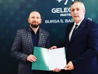 GELECEK PARTiSi iL BASKANI ALPASLAN YILDIZ VE HARMANCIK iLCE BASKANI SUKRU GEDiK