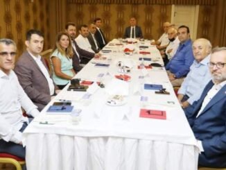 INEGOL BELEDIYE BASKANI ALPER TABAN VE ILCE BASKANI ILE ORTAK AKIL TOPLANTISI