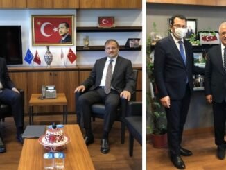 AK PARTI SECIM ISLERI BASKANI ALI IHSAN YAVUZUN HAKAN CAVUSOGLU VE MUFIT AYDIN ZIYARETLERI