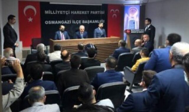 MHP OSMANGAZI ILCE YENI YERINDE ISMET BUYUKATAMAN ZIYARETI