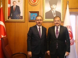 GENCLiK VE SPOR BAKANI DR MEHMET MUHARREM KASAPOGLU iLE HAKAN CAVUSOGLU
