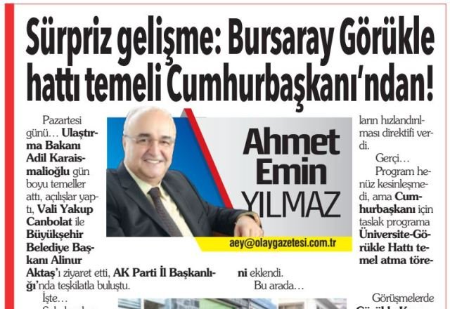 OLAY GAZETESi OCAK GUNU CIKAN YAZI KUPURU