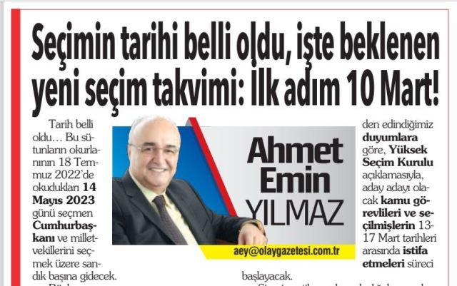 OCAK GUNU OLAY GAZETESiNDE CIKAN YAZI