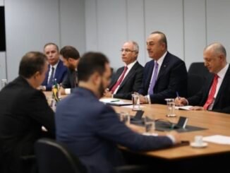 EFKAN ALA VE MEVLUT CAVUSOGLU BREZILYA DISISLERI BAKANI GORUSMESI