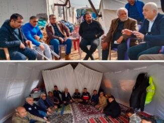 DEPREM BOLGESI VE SINIRDAKI YORUK KOYLERI ZIYARETLERI TURK DUNYASI YORUK TURKMEN BIRLIGI BASKANI IRFAN TATLIOGLU