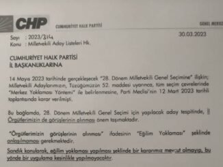 CHP PARTi ORGUTLERiNE ADAY iSMi ONERiSi GENELGESi