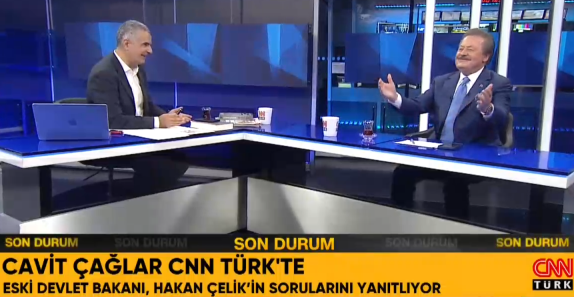1 CAVİT ÇAĞLAR CNN TÜRK TELEVİZYON KANALINDA HAKAN ÇELİK'İN HAFTA SONU PROGRAMINA KONUK OLDU
