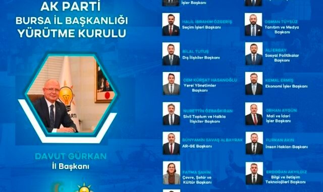 5 AK PARTi iL BAŞKANI DAVUT GÜRKAN YENi iL YÜRÜTME KURULU7NU BELiRLEDi