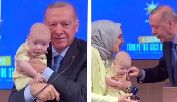 3 BURSALI BEBEK ÖMER ASAF CUMHURBAŞKANI RECEP TAYYİP ERDOĞAN'IN KUCAĞINDA, KÜBRA EZGİ GÜLER